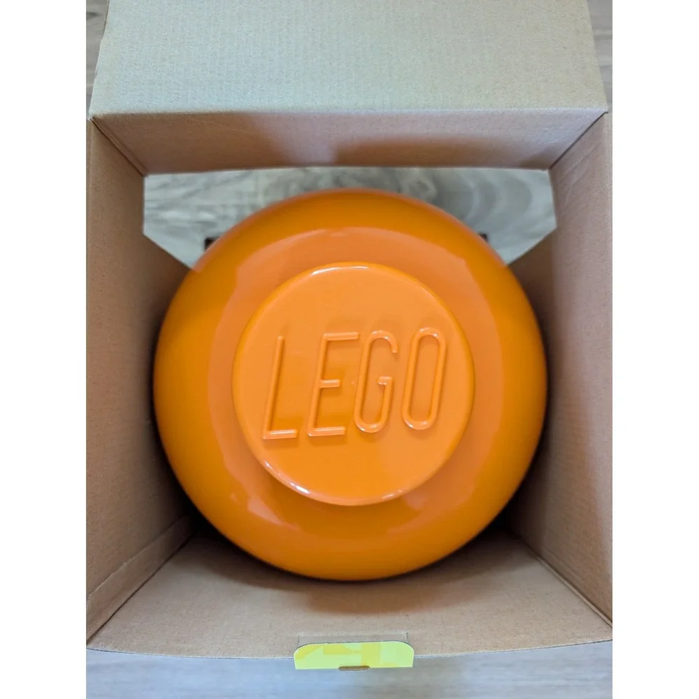 LEGO Storage Head Large Halloween Pumpkin Jack-O-Lantern Stackable Orange New